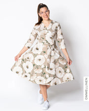 WRAP dress, Yökukka - sand/off-white