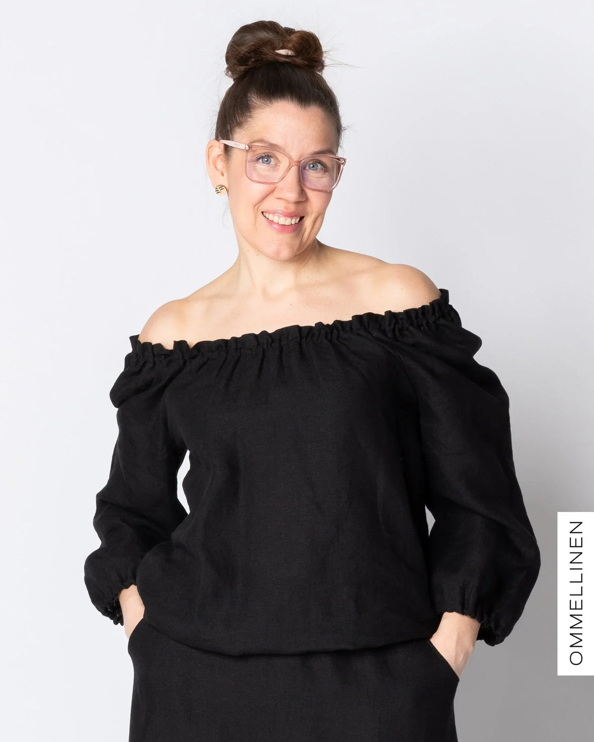 LINEN shirt, black
