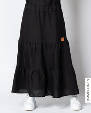 LINEN skirt, black