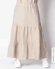 LINEN skirt, sand