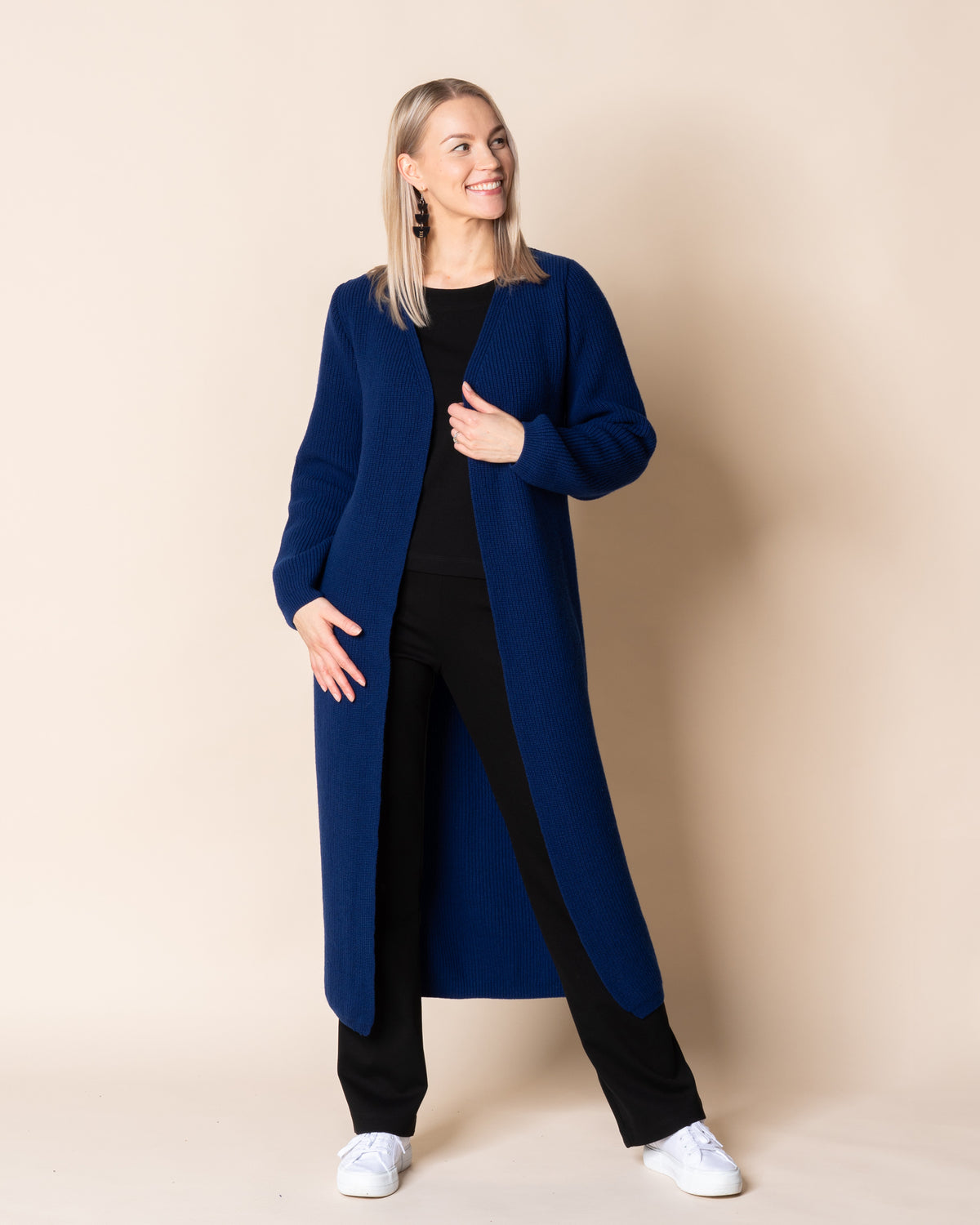Maxitakki - merinovilla, sininen