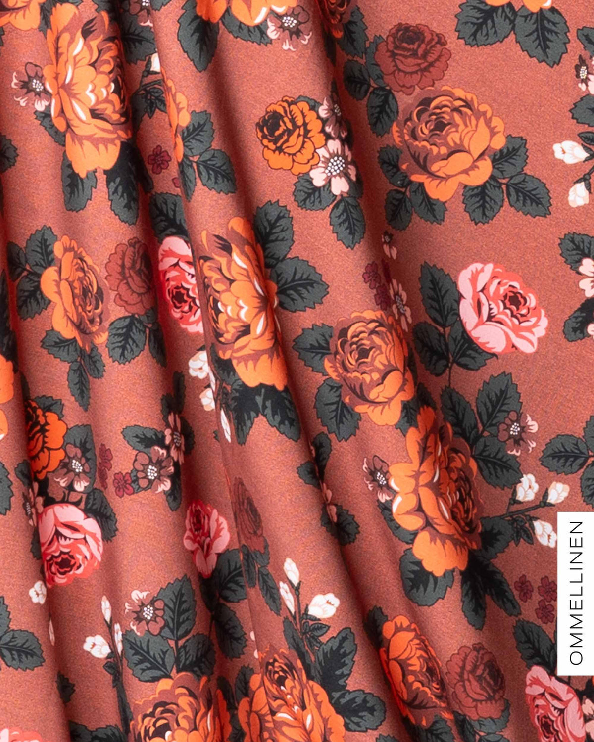 French terry, Babushka Roses - orange