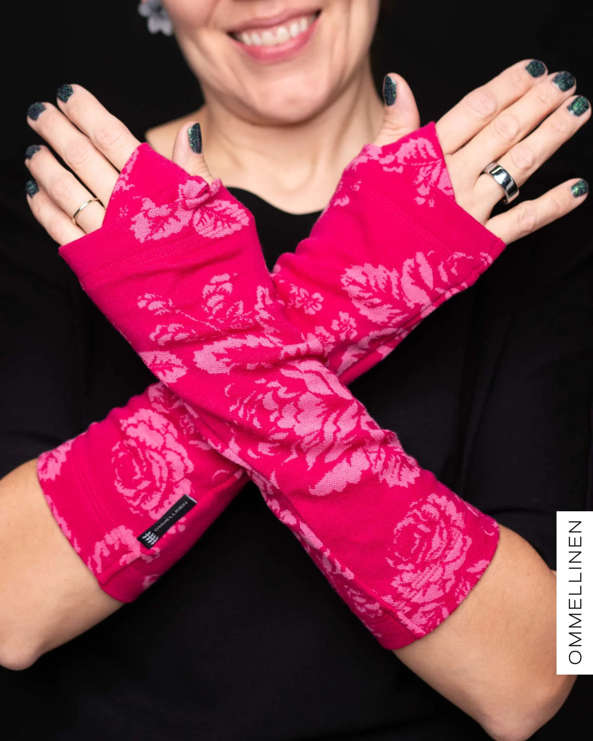 Merinovillaiset kämmekkäät, Babushka Roses - pinkki