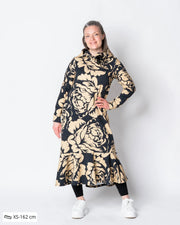 WHOOPS! HULMU hoodie, Babushka Roses Giant - black/sand - 2XL