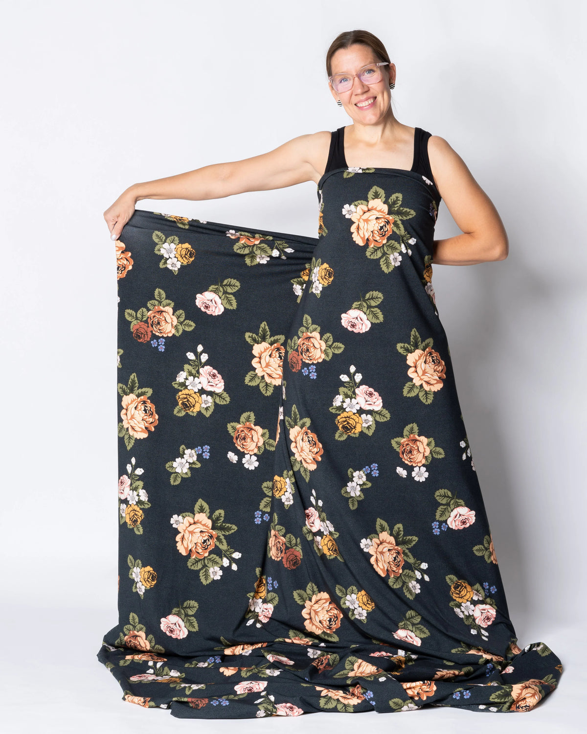 Digitrikoo, Babushka Roses - siniharmaa
