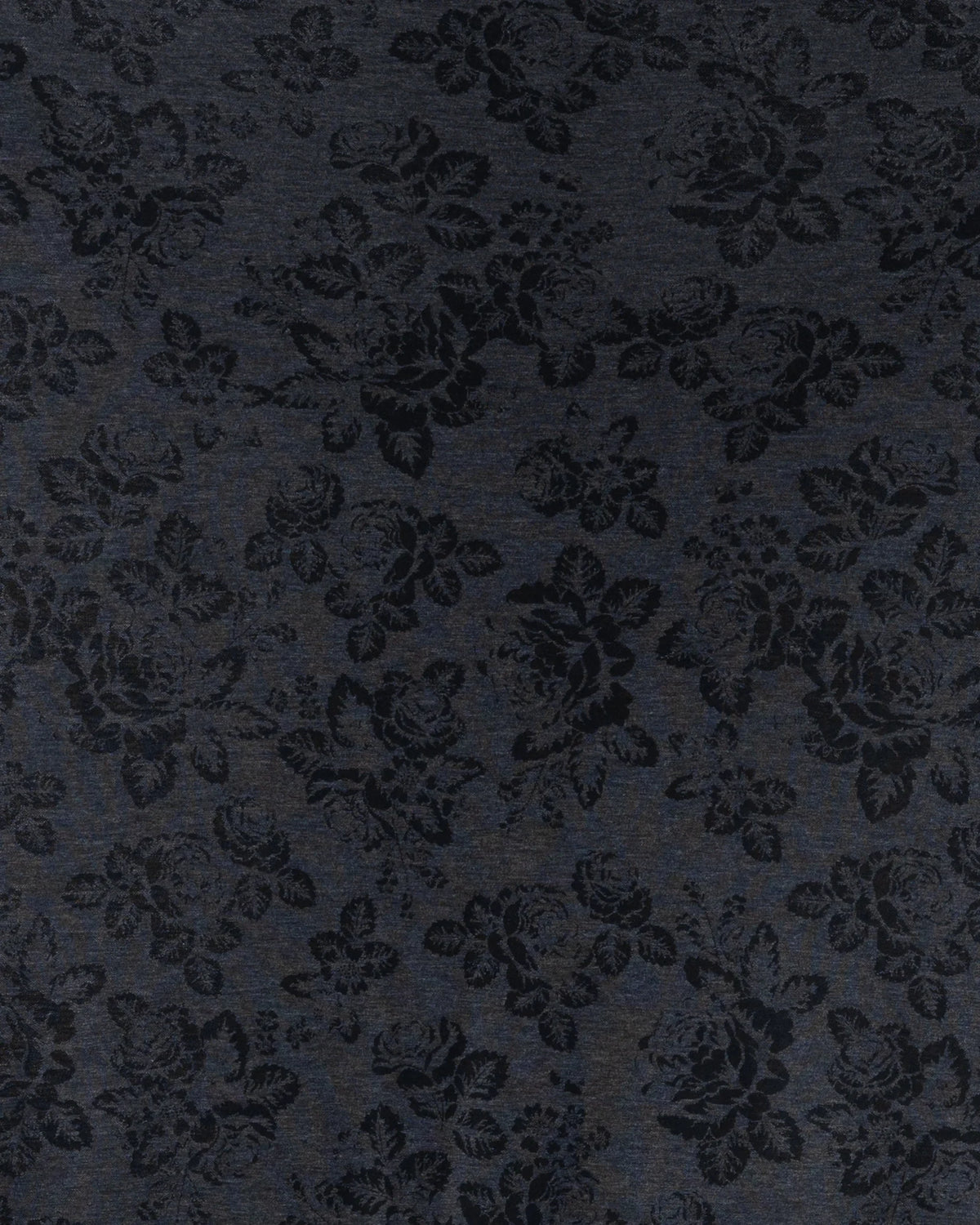 Merino wool, Babushka Roses - grey/black