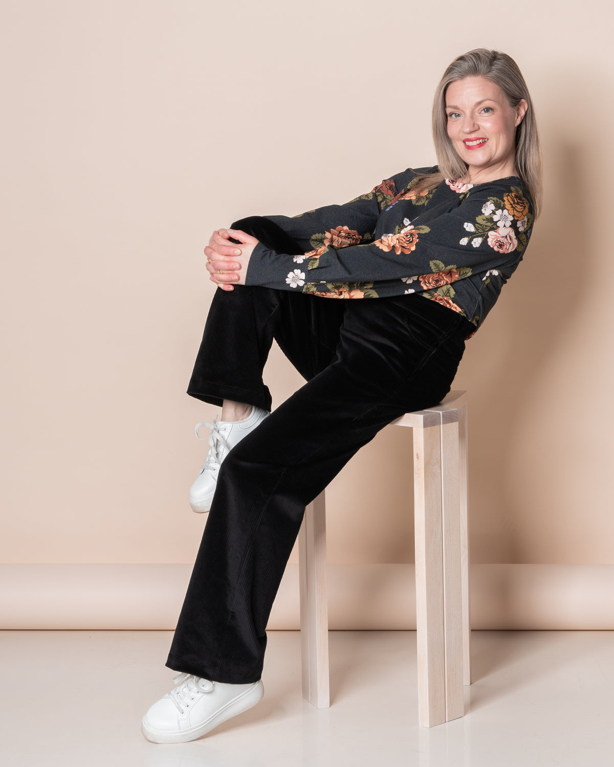 CORDUROY pants - NORMAL LENGTH, black