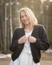 NEULE cardigan - merino, dark grey