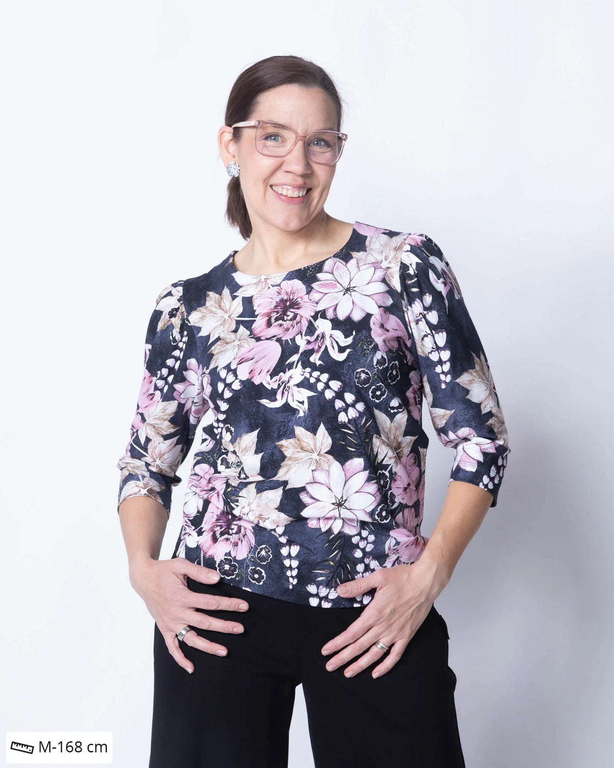 TYYLI shirt, Tulppaanien tanssi - blue/rose