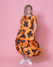 FRILLA dress, Tuulenkukka - orange