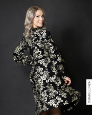 HELMI dress, Babushka Roses - gold champagne