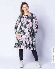 DRESS tunic, Tulppaanien tanssi - blue/rose