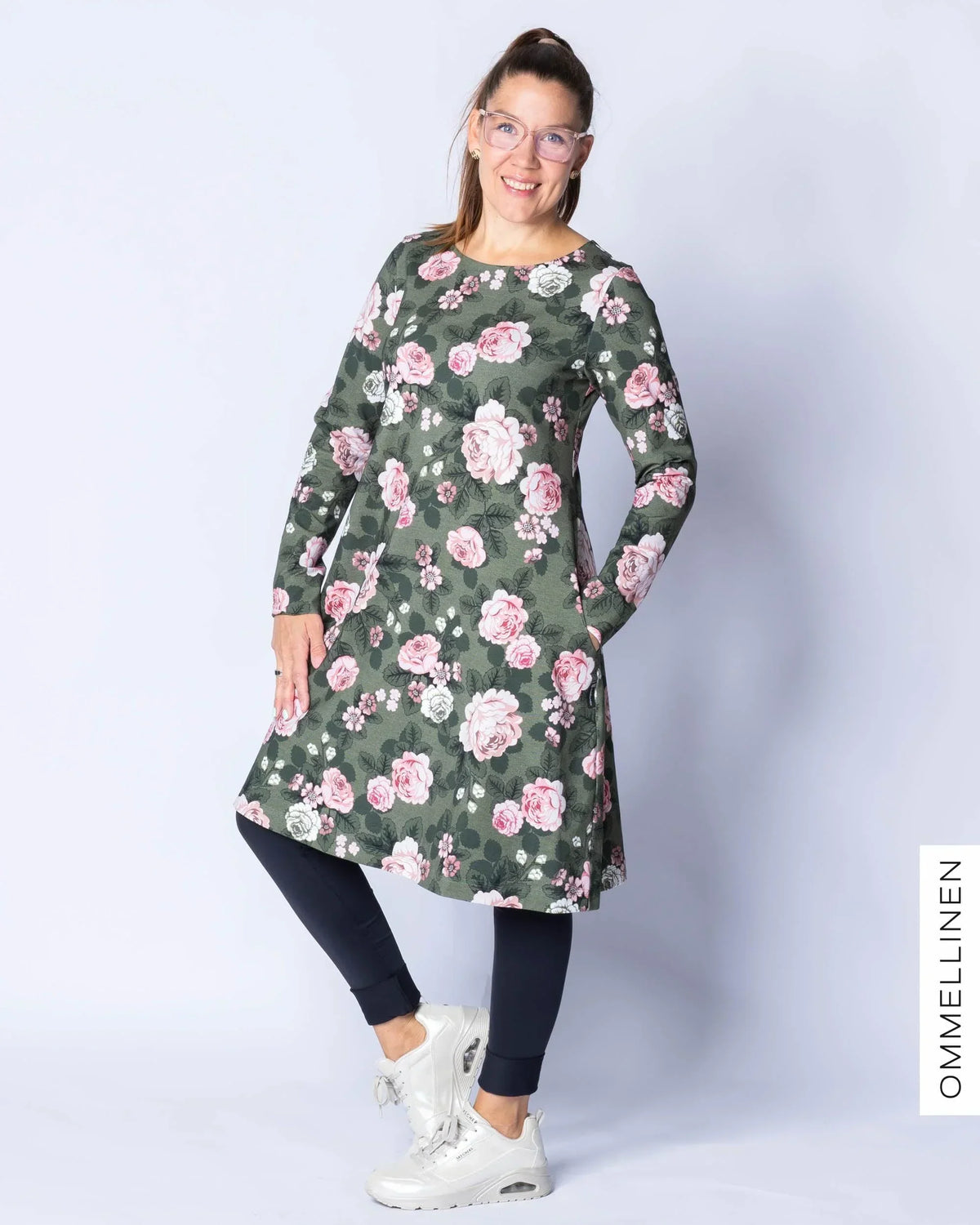 Mekkotunika, Babushka Roses - vihreä/roosa