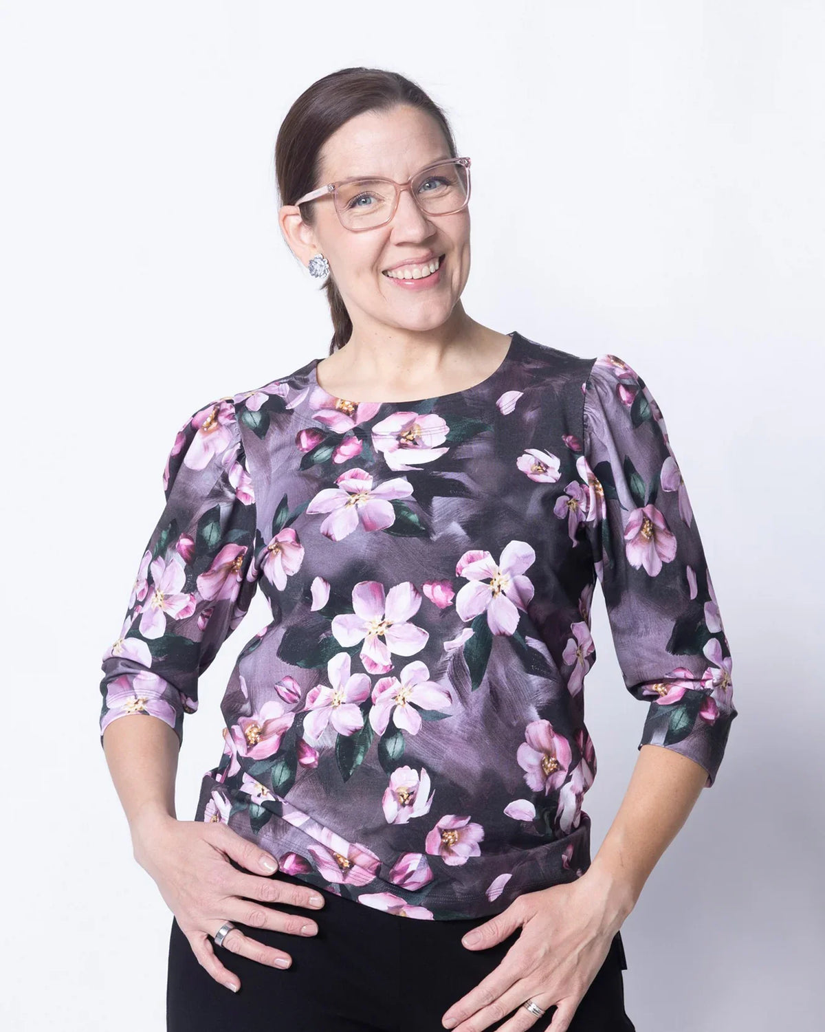 WHOOPS! TYYLI shirt, Omenankukkia - rose - 3XL