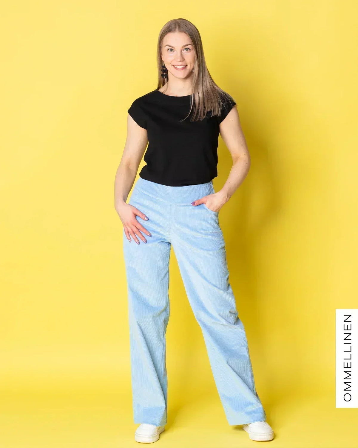 CORDUROY pants - LONG LENGTH, light blue