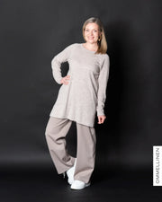 WOOL tunic, melange sand
